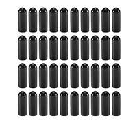 Fuhjythy 100Pcs Rubber End Caps 4Mm ID PVC Round Tube Bolt Cap Cover Screw Thread Protectors Black