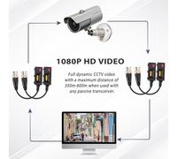 Fuhjythy 1080P AHD/HD-CVI/TVI/CVBS Passive HD Video Balun Transmitter 4 Pairs (UTP Up to 350M-600M)