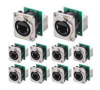 Fuhjythy 10PCS Ethercon Rj45 Chassis Socket, NE8FDP Ethercon Pass Through Connector, D Series Cat5 RJ45 Panel-Mount Socket