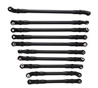 Fuhjythy 10Pcs/Set Black CNC Alloy Rod Link Linkage Set for Axial SCX10 II 90046 1/10 RC Crawler