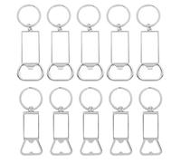 Fuhjythy 10Pcs Sublimation Keychain Blanks - Sublimation Keychain Case or Metal Sublimation Bottle Opener for Heat Transfer,Set A