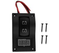 Fuhjythy 12-24V LED Dual Battery Test Panel Rocker Switch Car Truck Marine Boat Voltmeter 4P ON-OFF-ON