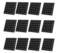 Fuhjythy 12 Piece Acoustic Soundproof Foam Sound Absorbing Panels Sound Insulation Panels Wedge Black 1x12x12Inch For Studio Walls Ceiling