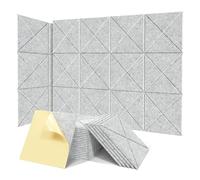 Fuhjythy 12Pack Acoustic Panels with Self-Adhesive, 12x12x0.4Inch Sound Proof Foam Panels, Sound Absorbing Tile for Walls Gray