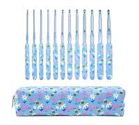 Fuhjythy 12Pcs Crochet Hooks Kit Crochet Needles Ergonomic Knitting Croche Set for Weave Sewing Needles DIY Tool