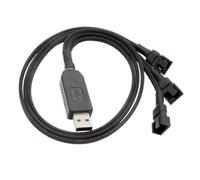 Fuhjythy 12V USB Fan Power Adapter Cable 1 to 3 Step-Up Power Adapter Cable for 4-Pin PC Cooling Fans