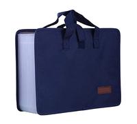 Fuhjythy 13 Pockets Expander File Folder Document Organizer with Handle A4 Size Capacity Accordion File Organizer Dark Blue