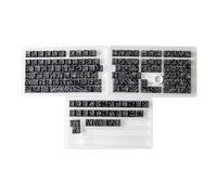 Fuhjythy 131 Keys PBT Keycaps Set Thermally Sublimated Side Engraved Transparent Keycaps for Gaming Keyboard Black