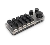 Fuhjythy 15 Keys 3 Knobs Macro Programmable Keyboard, 3 Connection Modes One Handed Macro Mechanical Keyboard