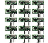 Fuhjythy 15pcs 433Mhz Receiver Superheterodyne UHF ASK 433Mhz Remote Control Module Kit Small Size Low Power with Antenna