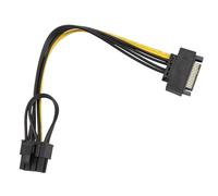 Fuhjythy 15Pin SATA Male to 8Pin(6+2) PCI-E Power Supply Cable SATA Cable 15-Pin to 8 Pin Cable 18AWG Wire for Graphic Card(1Pcs)