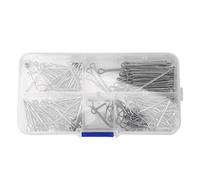 Fuhjythy 175Pc Split PINS Cotter Fixings Set Assorted Sizes Zinc Plated Steel Hard Case