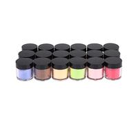 Fuhjythy 18 Colors Nail Art Tips UV Gel Powder Dust Design 3D DIY Decoration Set