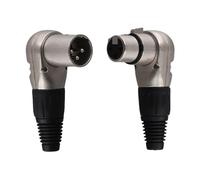 Fuhjythy 1Pair 3 Pin XLR Male Female Jack Connector Mic Cable Right Angle 90 Degree Audio Wire Connector for Speaker Systems