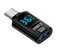 Fuhjythy 1PCS Digital LED Display USB 3.2 Adapter 10Gbps 36-60W Power Meter Tester Smart Chip Data Transmission USB C Extension A
