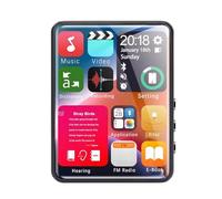 Fuhjythy 2.4 Inch Full Screen Touch Mp3 Player with 4GB Memory Bluetooth Mp4 Player with Built-in Speaker with E-Book Video