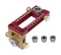 Fuhjythy 2 in 1 Drill Guide Doweling Jig Bed Cabinet Screw Punch Locator Woodworking Hole Drill Bit Set 5-Hole 6/8/10/12/15mm