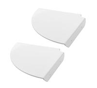 Fuhjythy 2 Pcs Acrylic Wall Mount Floating Corner Shelves Quarter Shower Shelf Hanging Corner Shelves Wall Display (White)
