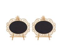 Fuhjythy 2 Pcs Nail Art Display Board Color Card Frame Vintage Wooden Blackboard Display Board Manicure Tool, Oval
