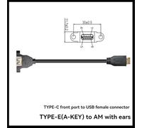 Fuhjythy 20Pin TYPE-E to USB 3.2 GEN2 Extension Cable USB3.2 TYPE-A Connector TYPE-C Front Panel Extension Cable TYPE-E to USB A Female Data Cable 20cm