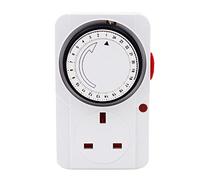 Fuhjythy 24-Hour Segmented Timer Switch-Energy-Saving Plug Timer Socket Kit-with Programmable Time Controller 3-Pin Plug UK Plug