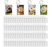 Fuhjythy 240Pcs Sublimation Keychain Blanks Double Sides Include 80 MDF Sublimation Keychains Blank with 160 Rings and Clips
