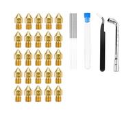 Fuhjythy 25PCS MK8 Nozzles 0.4mm, 3D Printer Brass Nozzles, 3 Nozzle with DIY Tools and Metal Storage Box for 3 Easy to Use