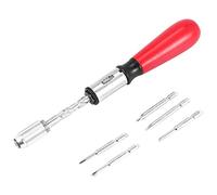 Fuhjythy 260MM Spiral Screw Driver Hand Pressing Ratchet Screwdriver with Slotted and Screwdriver Bits