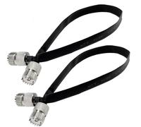 Fuhjythy 2pcs- 20cm Coaxial Cable Window/Door Pass Through Flat Cable, SO239 UHF Female to Female Male Connector