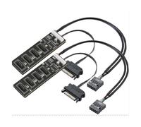 Fuhjythy 2Pcs 9Pin USB Header Splitter with SATA Power Cable,Internal USB Hub Extension USB 2.0 Splitter Connector