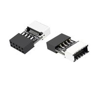 Fuhjythy 2Pcs Mainboard USB 2.0 9-Pin toType-E 20-Pin Connector Adapter High-Speed USB Header Converter forEnhanced PC Mainboard USB2.0 9Pin toTYPE-E 20Pin Connector