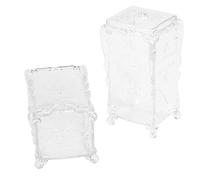 Fuhjythy 2Pcs Makeup Cotton Pad Organizer Butterfly Fancy Storage Box for Nail Art Wipe Cotton Makeup Tools, Transparent White