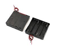 Fuhjythy 2pcs Plastic Storage Case 4x18650 3.7V Battery Holder w Wire Leads