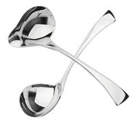Fuhjythy 2Pcs Small Gravy Ladle, Sauce Ladle, Sauce Ladle with Pouring Spout, Stainless Steel Mini Ladle, Dishwasher Safe Easy to Use