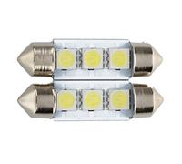 Fuhjythy 2x C5W 3 LED SMD 5050 36mm Xenon White Bulb plate Festoons dome ceiling lamp car light