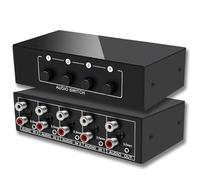 Fuhjythy 3.5mm Aux + L/R Bi-Directional Stereo Audio Switch 4 in 1 Out A/B Analog Audio Switcher Selector