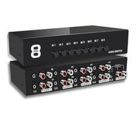 Fuhjythy 3.5mm Aux + L/R Bi-Directional Stereo Audio Switch 8 in-1 Out A/B Analog Audio Switcher Selector
