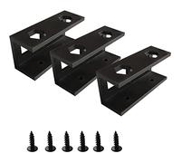 Fuhjythy 3 Pcs Metal Under Desk Laptop Holder Mount with Screw,Under Desk Laptop Mount Bracket,Add on Under Table Laptop,Black