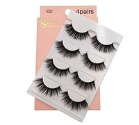 Fuhjythy 3D False Eyelashes 4 Pairs of Handmade Eyelashes Natural Thick False Eyelashes Set Eyelash Extension Eyelashes-G109