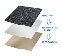 Fuhjythy 3D Printer Accessories Build Plate 257X257mm, Double Sided Flexible Print Bed 3D Printer PET+PEI for X1