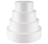 Fuhjythy 4 Pack Foam Cake Dummy for Decorating and Wedding Display,Sculpture,Modeling DIY Arts,Kids Class,Floral