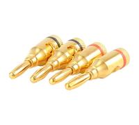 Fuhjythy 4 x 4mm Banana Plugs For Speaker Cable connections/Gold Plated