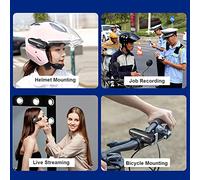 Fuhjythy 4K 30FPS Head Mounted Camera Wearable WiFi Video Camcorder Camera 120°Wide Angle Lens Anti-Shake APP Control Camera