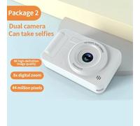 Fuhjythy 4K Digital Camera 44 Megapixels HD Photography CCD Travel Selfie Pocket Students Campus Selfie Camera White