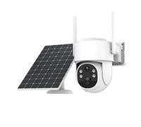 Fuhjythy 4MP WiFi Solar Camera Night Vision IP Camera PTZ Outdoor Camera with Solar Panel Recharge Battery Human Detect ICSee
