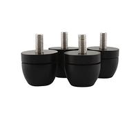 Fuhjythy 4Pcs Aluminum Shockproof Spike Pads Isolation Stand Feet Amplifier Speaker Player Subwoofer Suspension Foot Pad, Black
