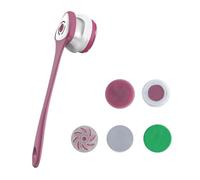 Fuhjythy 5-in-1 Rechargeable Electric Shower Brush Set - Long Handle Silicone Back Scrubber for Bath, Body Cleaning & Massage