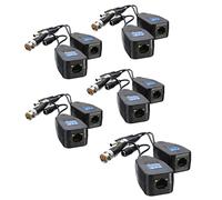 Fuhjythy 5 Pairs CCTV Coax BNC Video Power Balun Transceiver to CAT5E 6 RJ45 Connector Coaxial/Analog HD Twisted Pair Transmitter