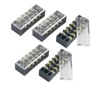 Fuhjythy 5 Pcs Dual Row 5 Position Screw Terminal Strip 600V 15A