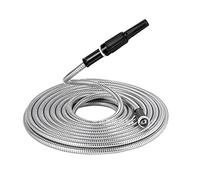 Fuhjythy 50 Ft Garden Hose 304 Stainless Steel Metal Water Hose-Flexible, Free,Rust Proof, Easy to Use&Store